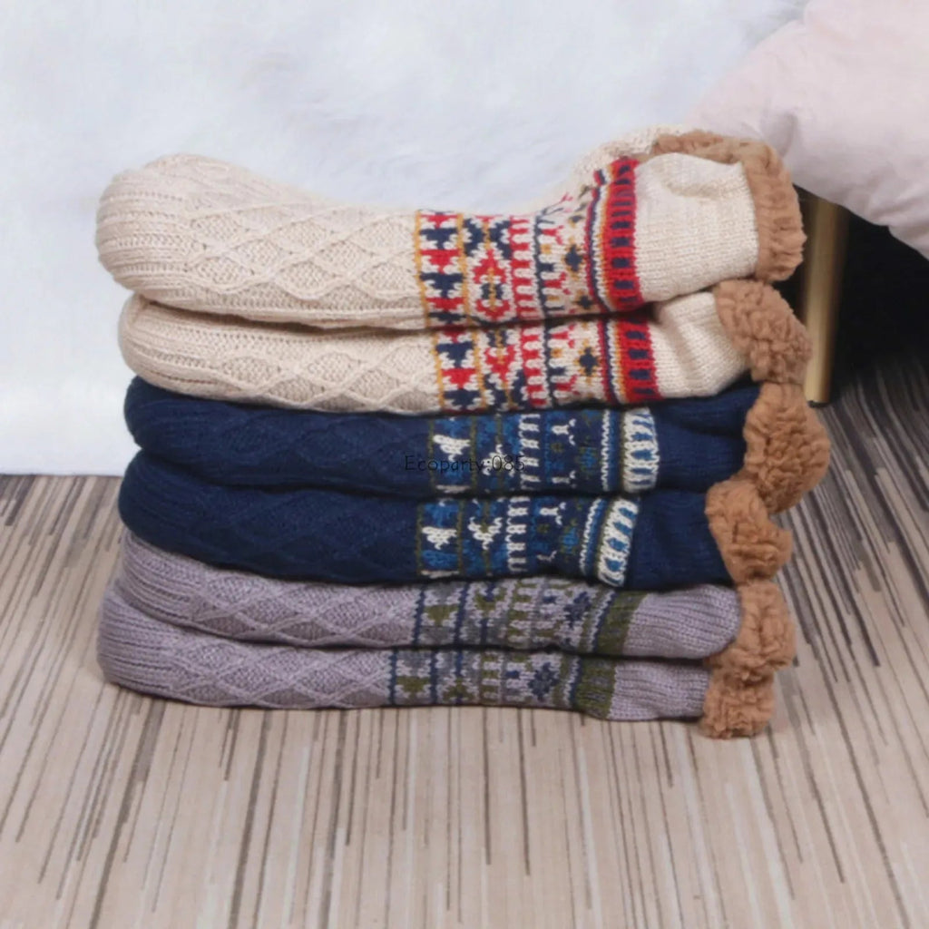 Winter Non-slip Floor Socks Women Men Snow neleeshop
