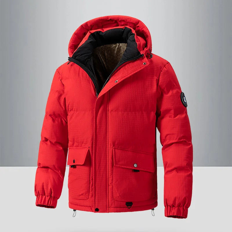 Man Hooded Parkas Winter Fashion Keep Warm Windproof Cotton neleeshop