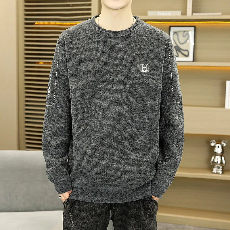 Man Round Neck Sweater Autumn neleeshop