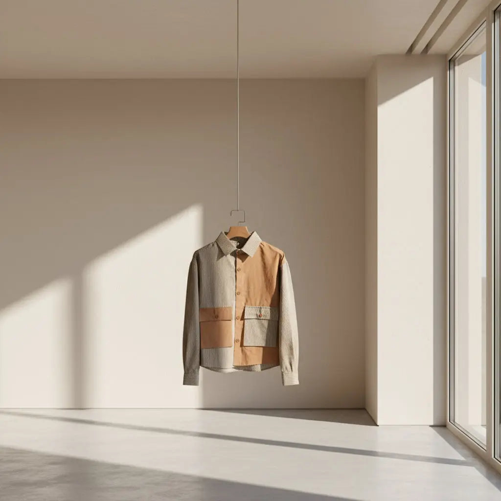 Men's Shirt with Color Blocking Trendy Fit Top neleeshop