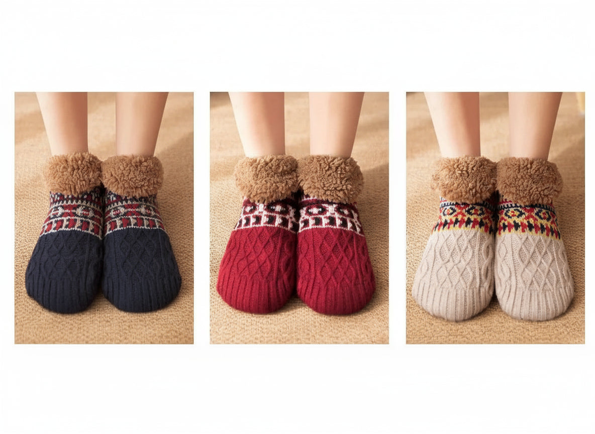 Winter Non-slip Floor Socks Women Men Snow neleeshop