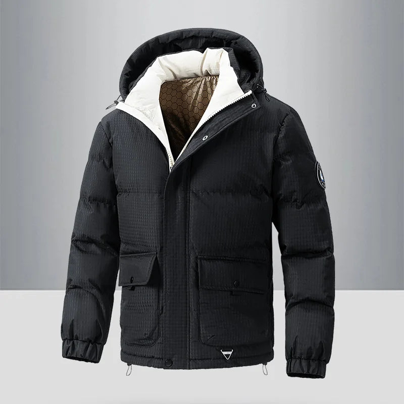 Man Hooded Parkas Winter Fashion Keep Warm Windproof Cotton neleeshop