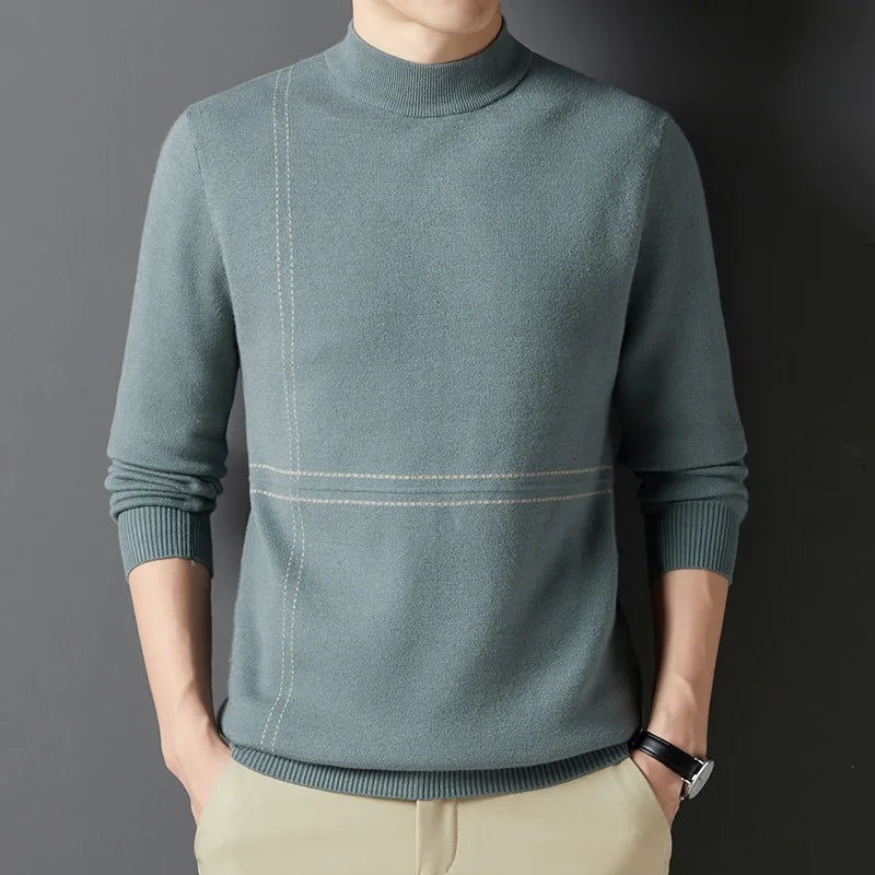 Simplicity Wool Middle Collar Comfortable Tops Man Autumn neleeshop
