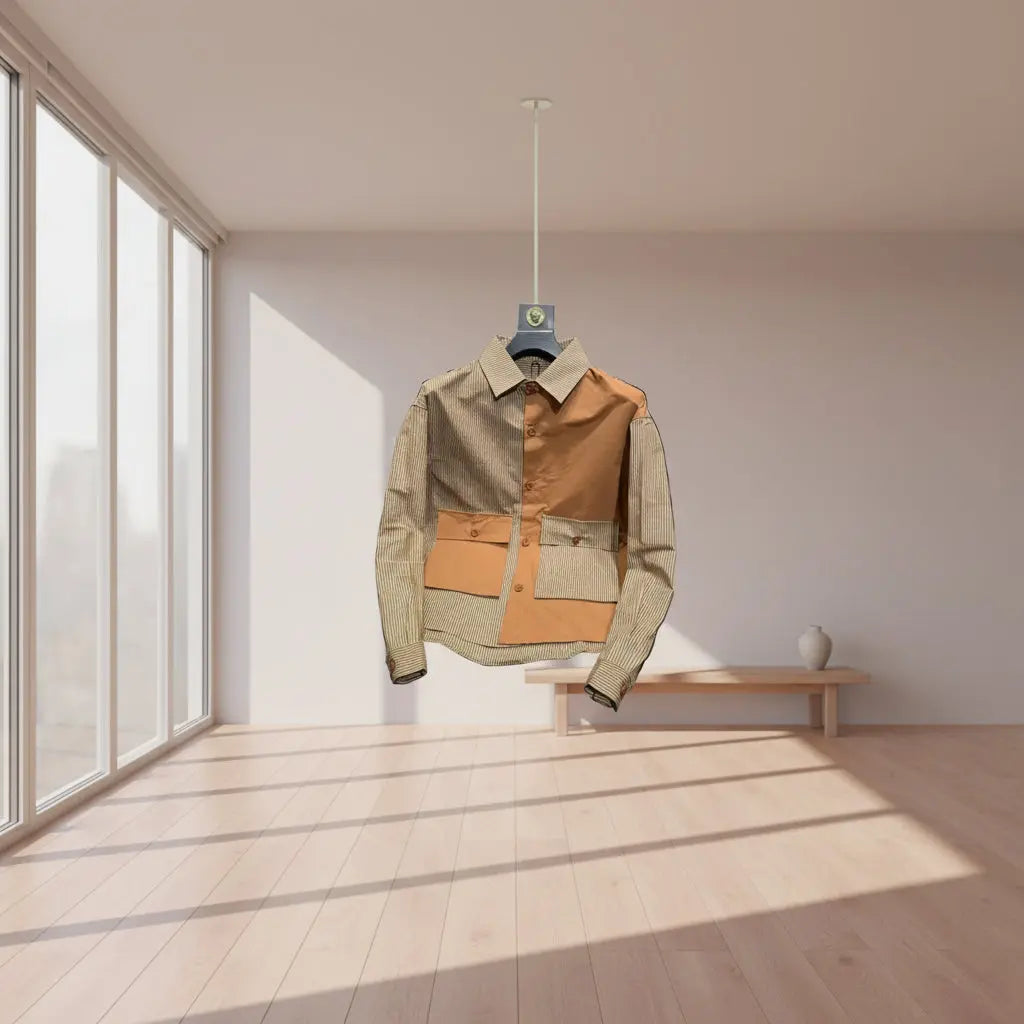 Men's Shirt with Color Blocking Trendy Fit Top neleeshop