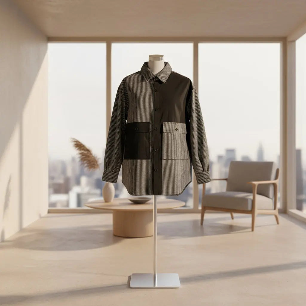 Men's Shirt with Color Blocking Trendy Fit Top neleeshop