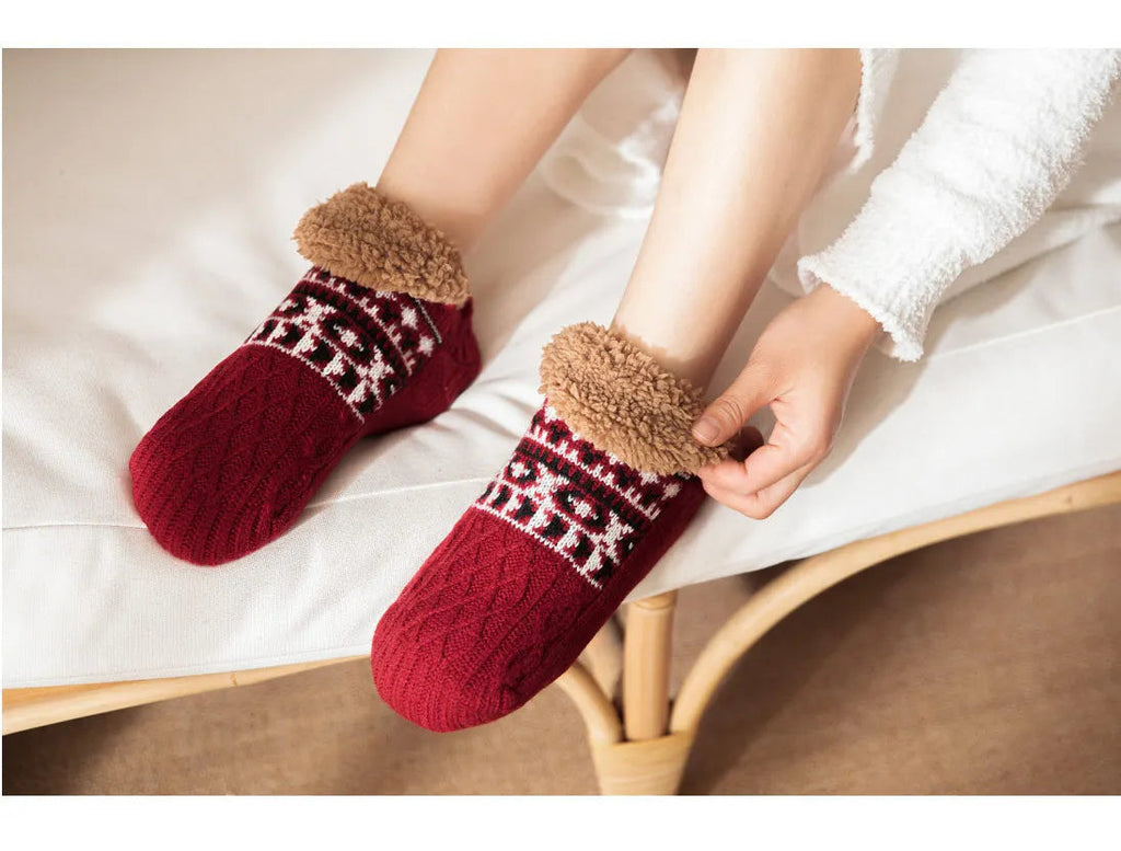 Winter Non-slip Floor Socks Women Men Snow neleeshop
