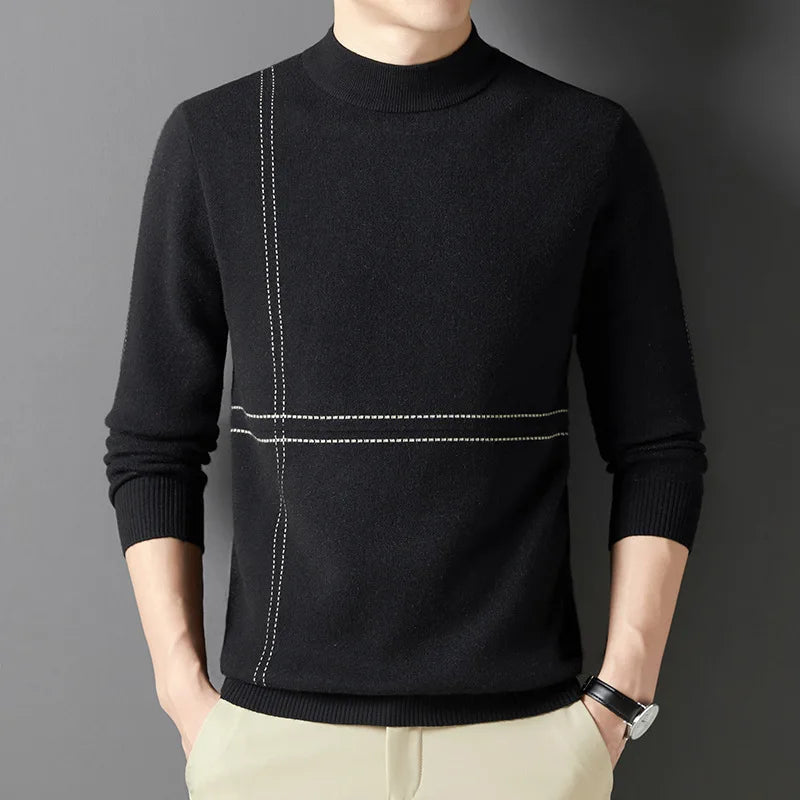 Simplicity Wool Middle Collar Comfortable Tops Man Autumn neleeshop