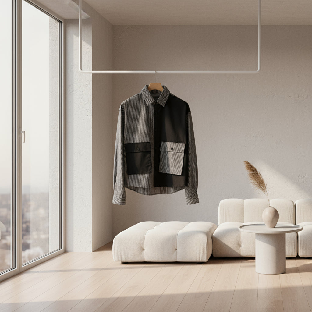 Men's Shirt with Color Blocking Trendy Fit Top neleeshop