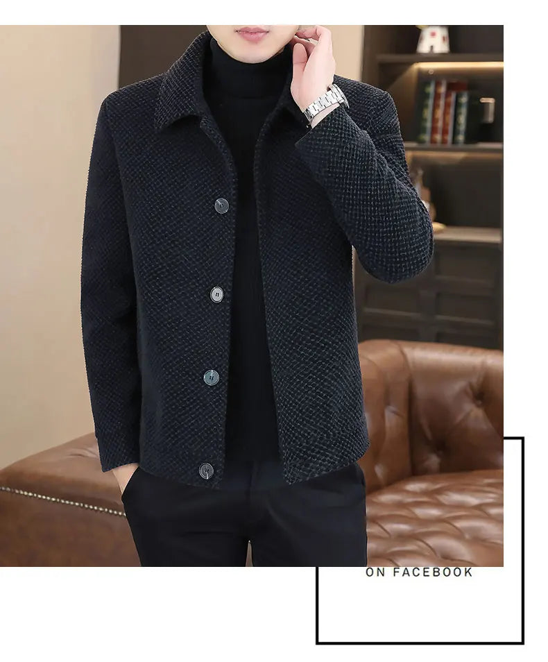 Winter Woolen Jacket Social Men Clothing neleeshop