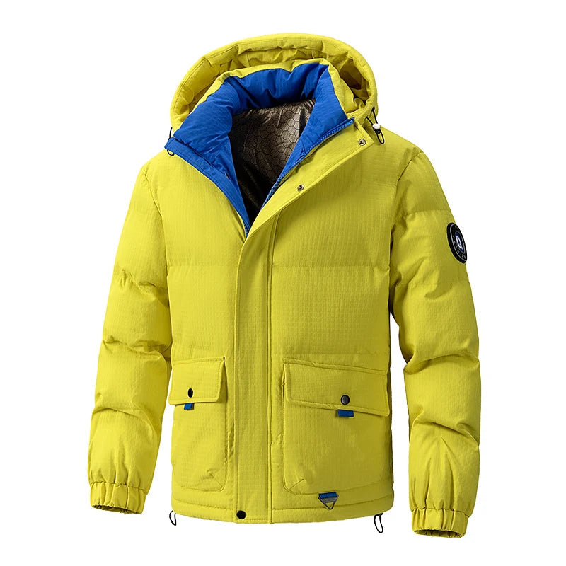 Man Hooded Parkas Winter Fashion Keep Warm Windproof Cotton neleeshop
