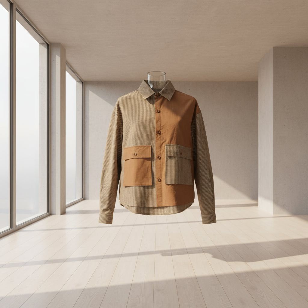 Men's Shirt with Color Blocking Trendy Fit Top neleeshop