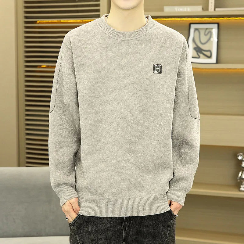 Man Round Neck Sweater Autumn neleeshop