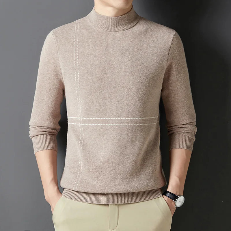 Simplicity Wool Middle Collar Comfortable Tops Man Autumn neleeshop