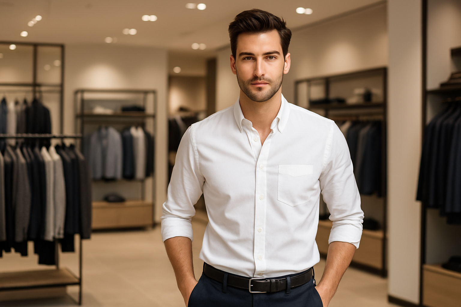 ume personne avec image pour ma boutique de vetemen homme